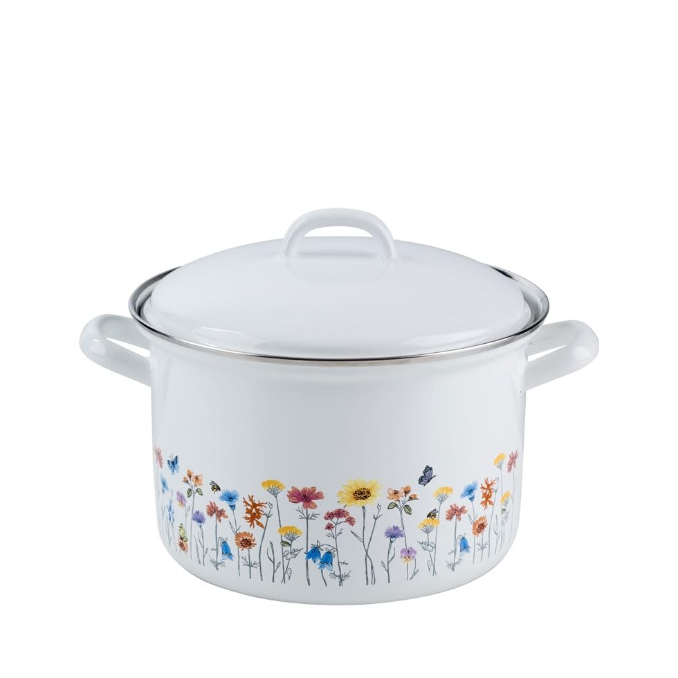 riess-flora-5-teiliges-emaille-topfset-12-24-cm-wei-mit-blumenmuster image 8