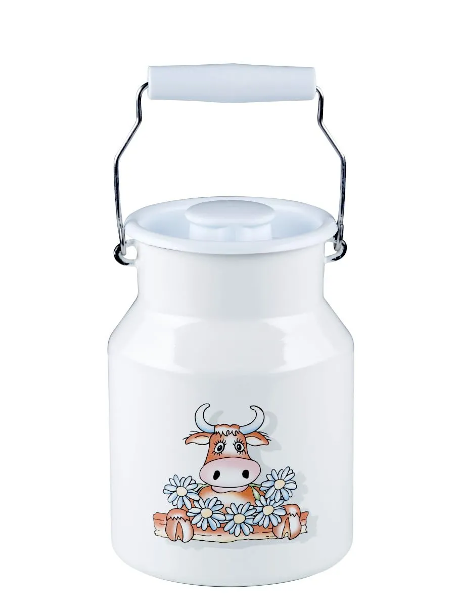 riess-0506-084-milchkanne-mit-deckel-1-5-liter-almliesel-wei-emaille image 1