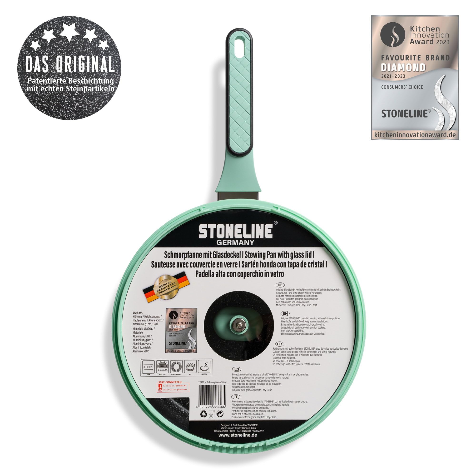 stoneline-schmorpfanne-28-cm-4-1-l-mit-glasdeckel-induktion-steinpartikel-mint image 7