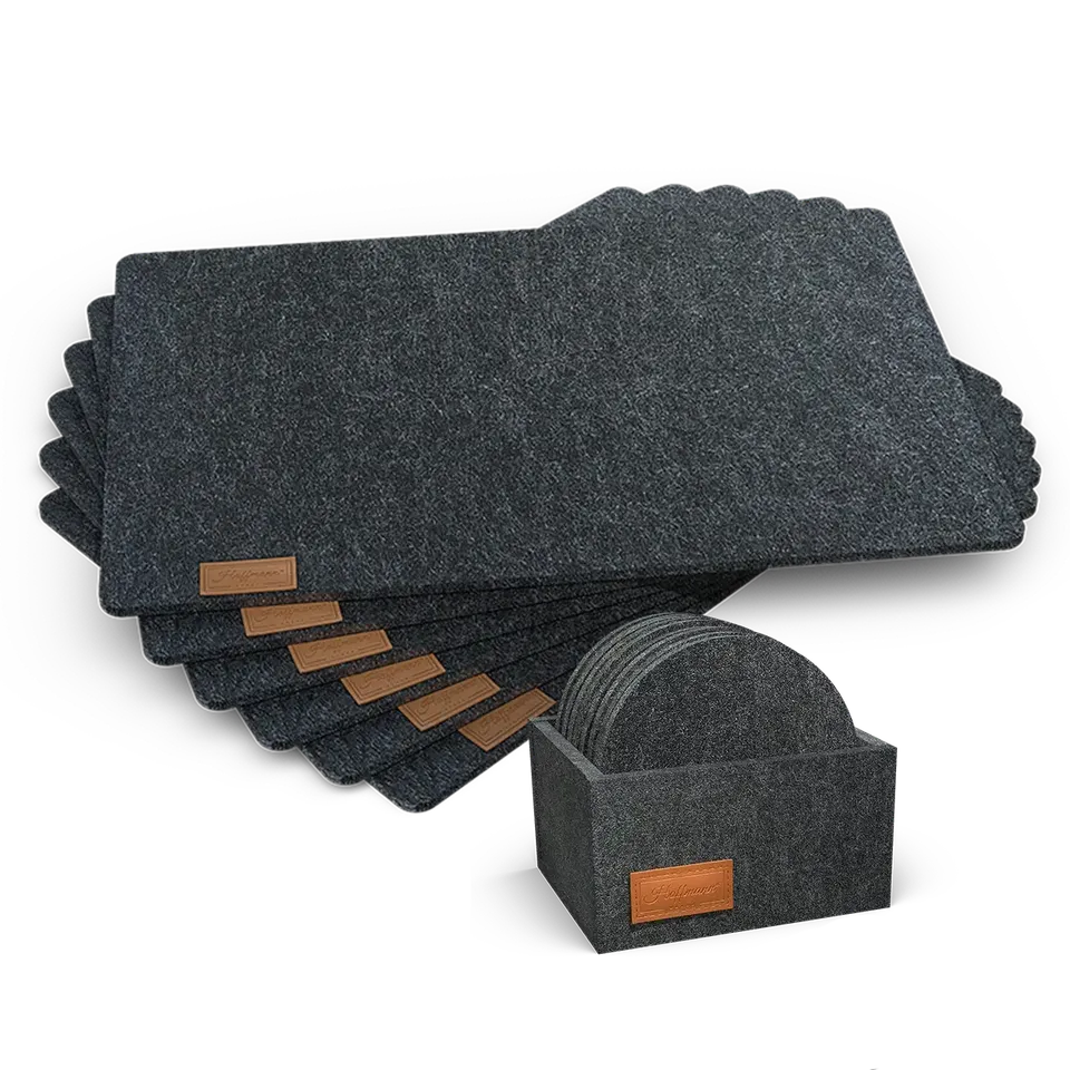 hoffmann-germany-tischset-16-teilig-dunkelgrau-platzsets-untersetzer image 1