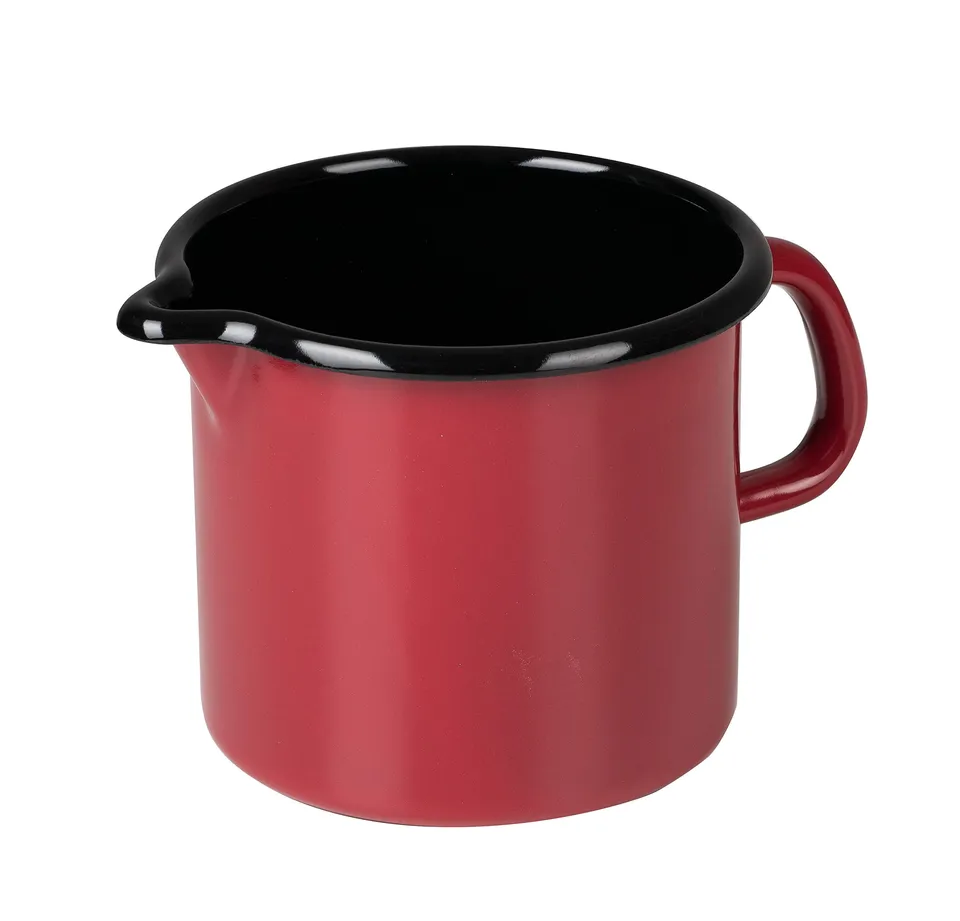 riess-color-rot-schnabeltopf-12-cm-1-0-liter-emaille-milchtopf-mit-deckel image 1