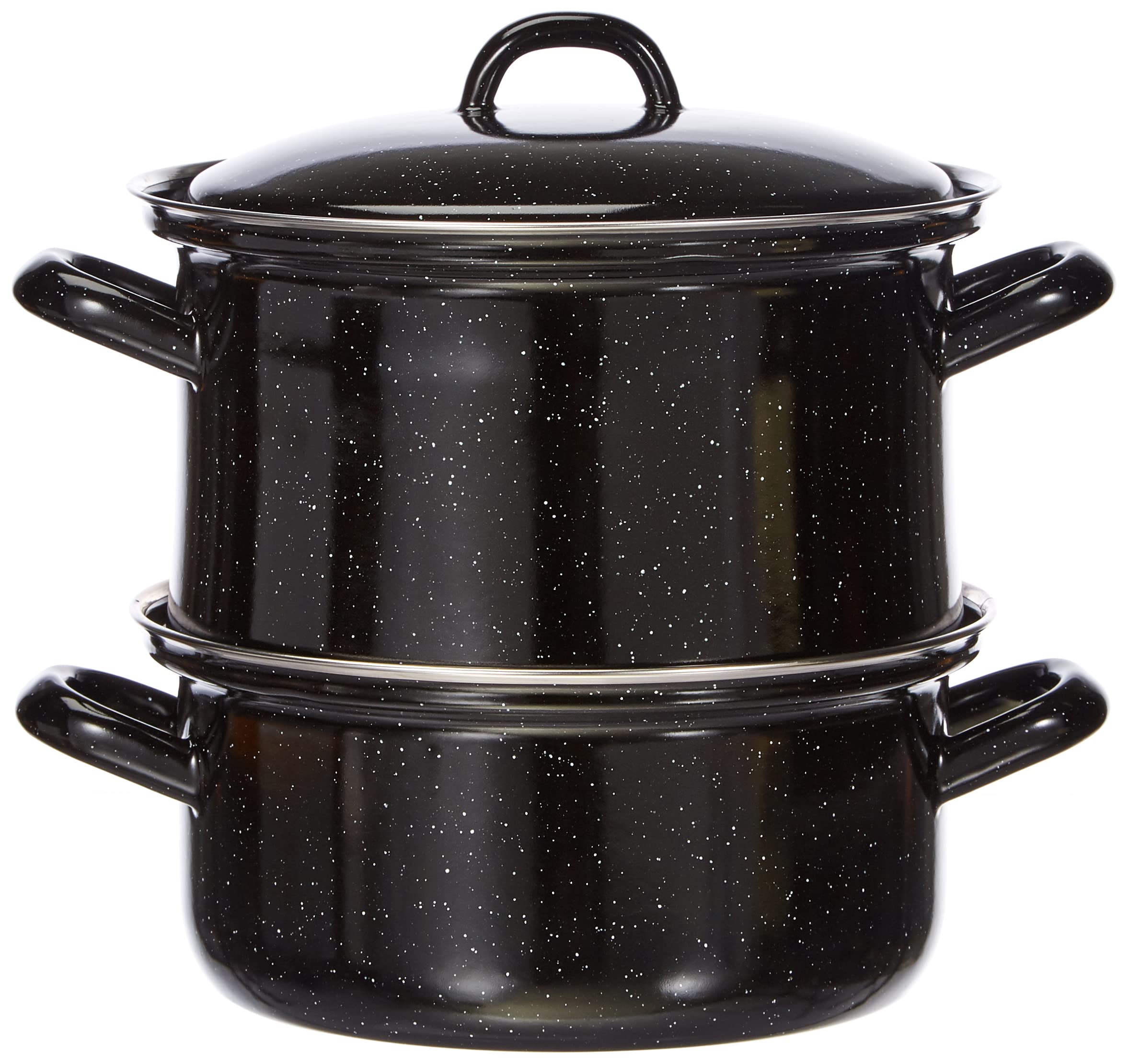 riess-classic-kartoffelkocher-mit-deckel-18-cm-3-teilig-emaille-schwarz-induktio image 2