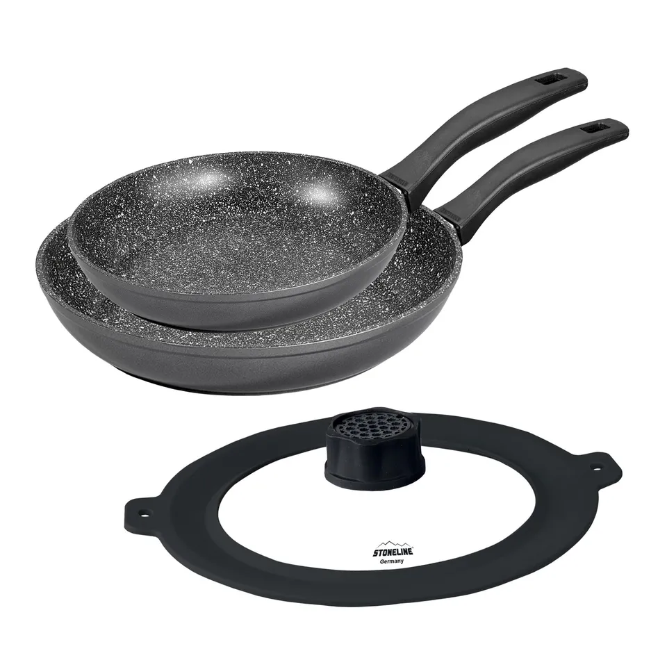 stoneline-aluguss-pfannenset-3-teilig-24-28-cm-mit-universaldeckel-smell-well image 1