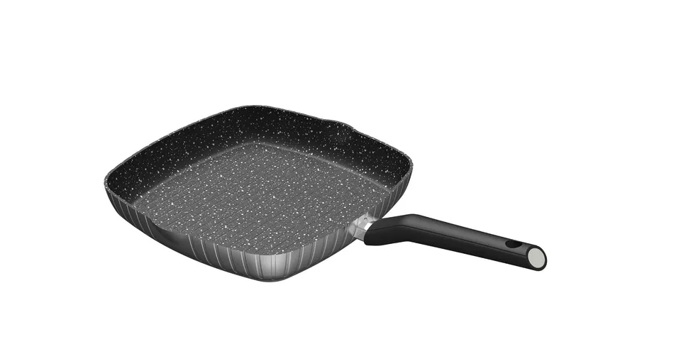 stoneline-grillpfanne-28-x-28-cm-aluguss-mit-stein-antihaftbeschichtung-grau image 1