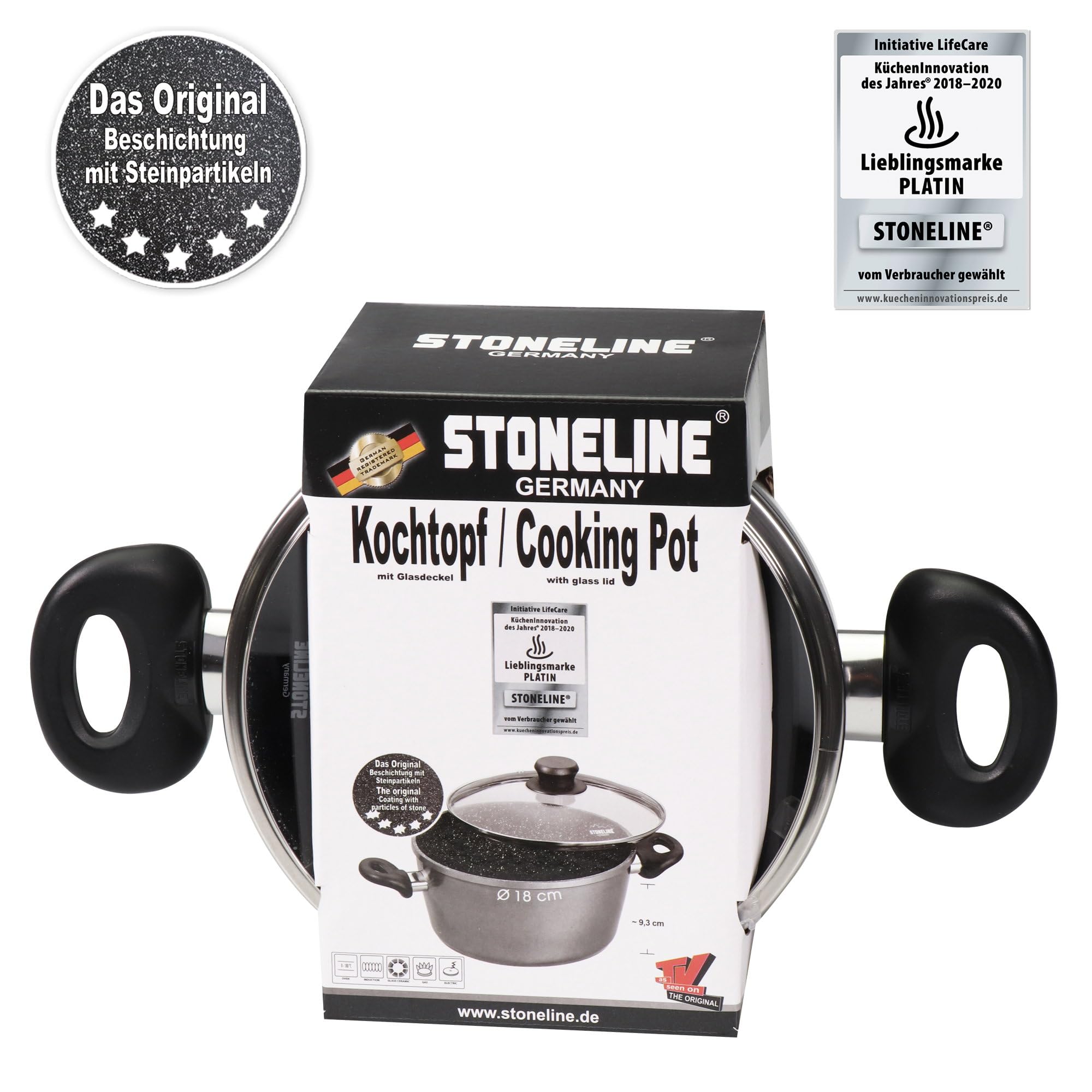 stoneline-aluguss-kochtopf-18-cm-2-l-mit-glasdeckel-grau image 6