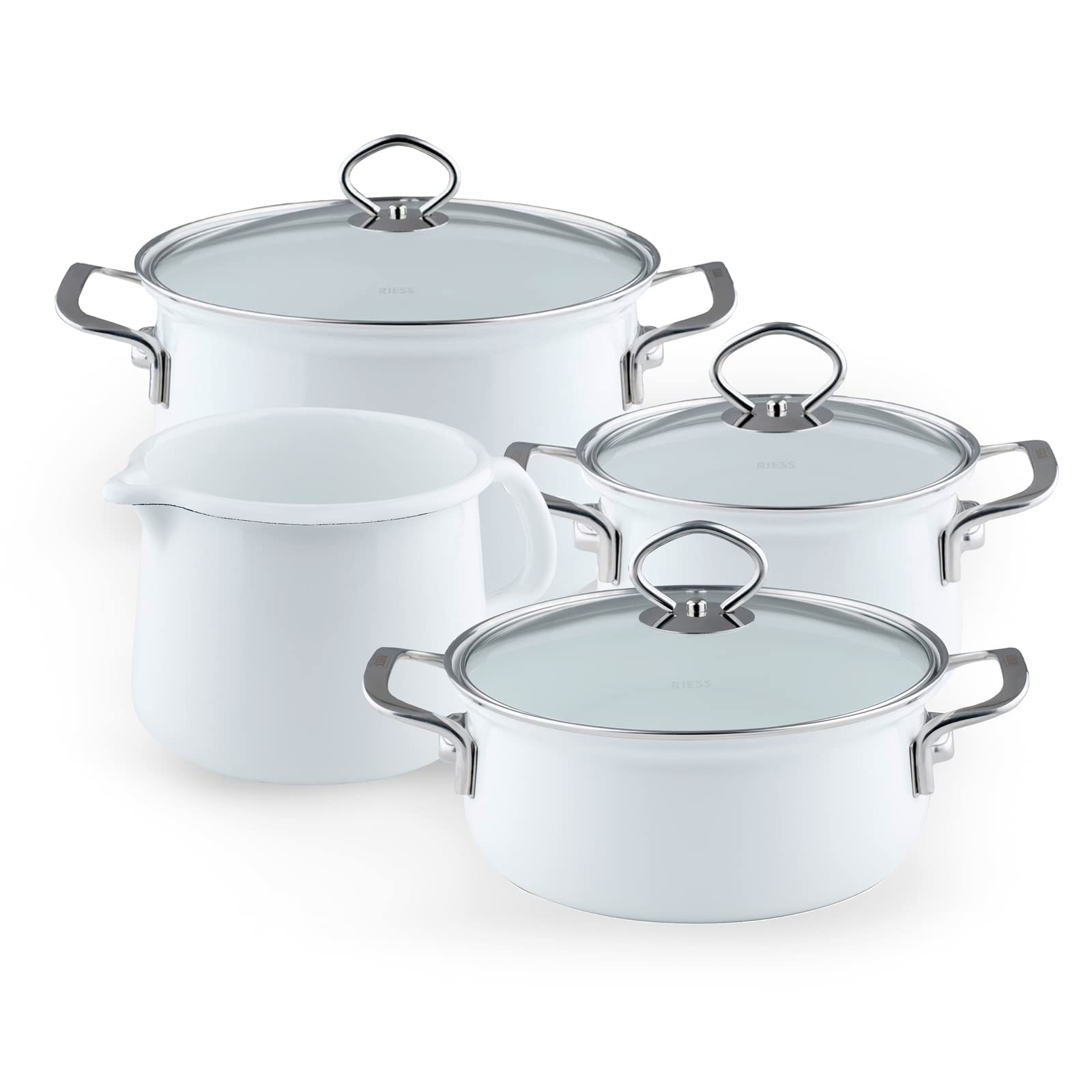 riess-nouvelle-arcticweiss-familien-set-emaille-t-pfe-5-teilig-12-20-cm image 1