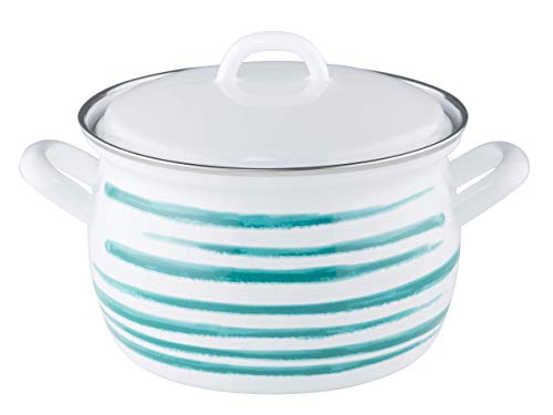 riess-country-fleischtopf-mit-deckel-gr-n-geflammt-18-cm-2-5-liter-emaille-wei image 5