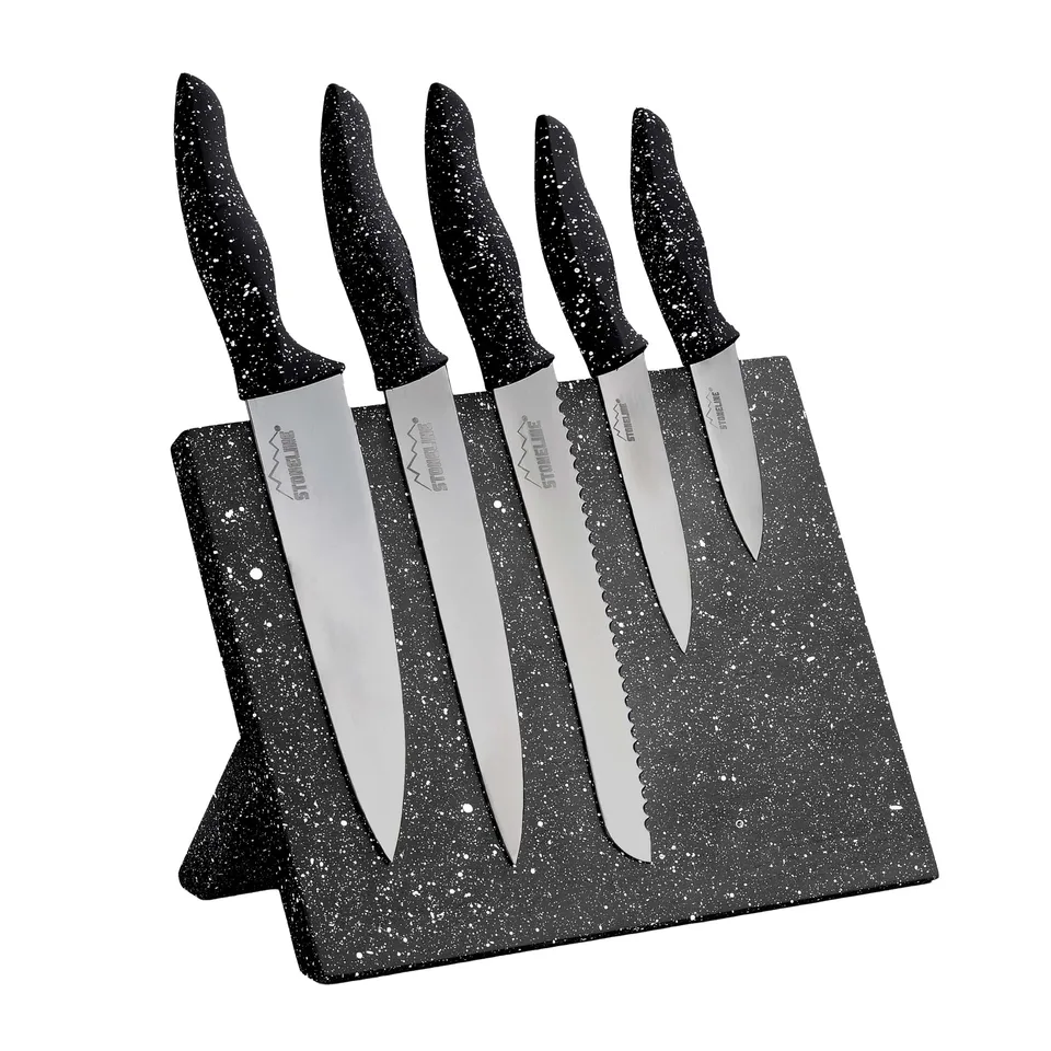 stoneline-magnet-messerblock-5-tlg-edelstahl-messerset-titan image 1
