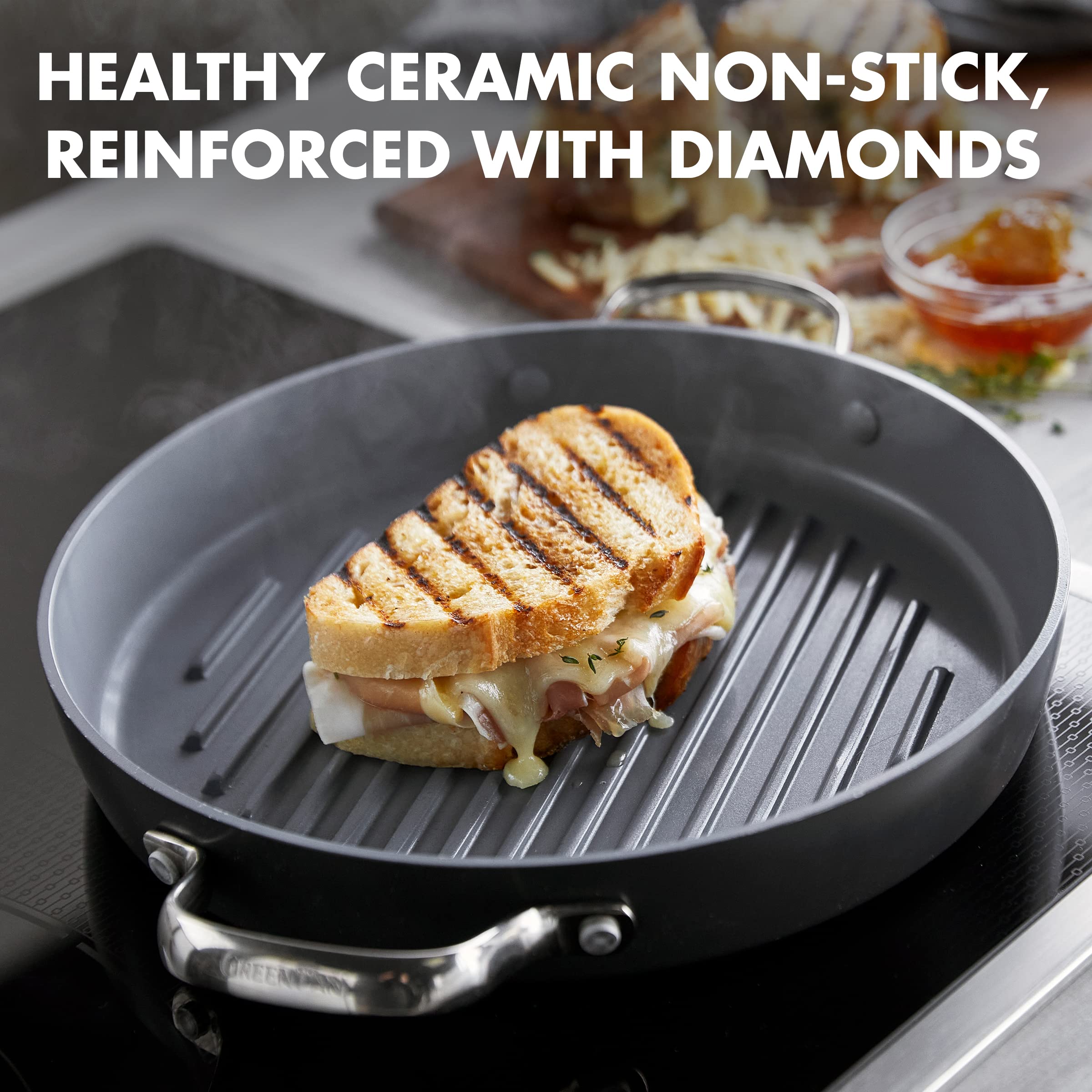 greenpan-valencia-pro-grillpfanne-28-cm-rund-pfas-frei-harteloxiert-grau image 2