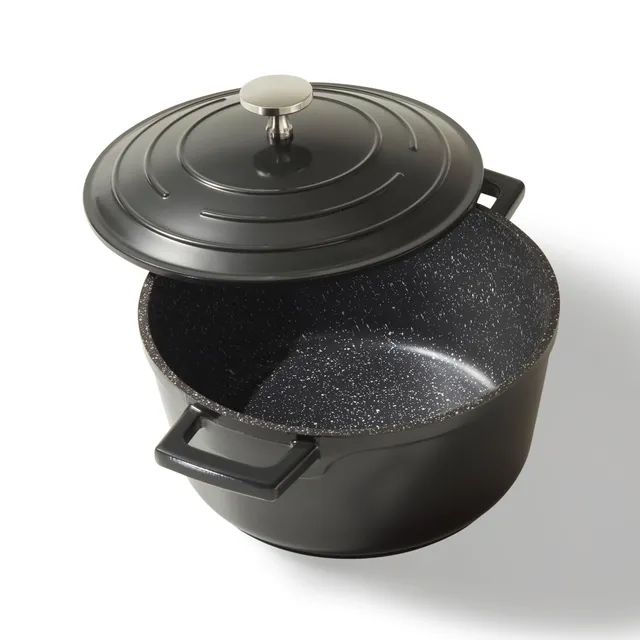stoneline-cocotte-br-ter-mit-deckel-20-cm-2-6-l-aluguss-antihaft-topf-schwarz image 1