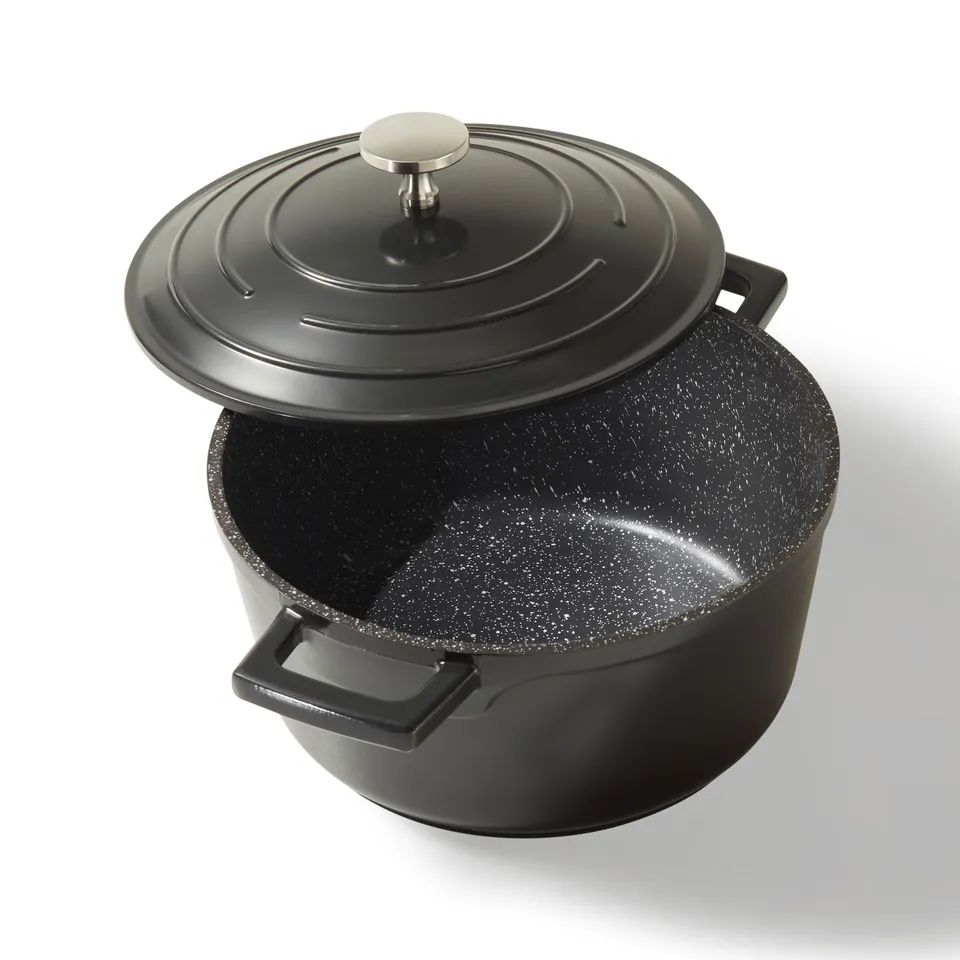 stoneline-cocotte-br-ter-mit-deckel-20-cm-2-6-l-aluguss-antihaft-topf-schwarz image 1