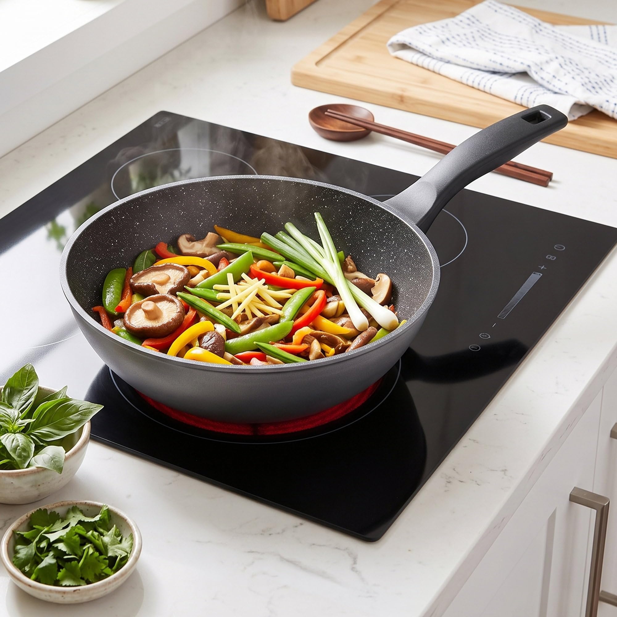 stoneline-wok-30-cm-4-3-l-antihaft-steinpartikel-induktion image 2