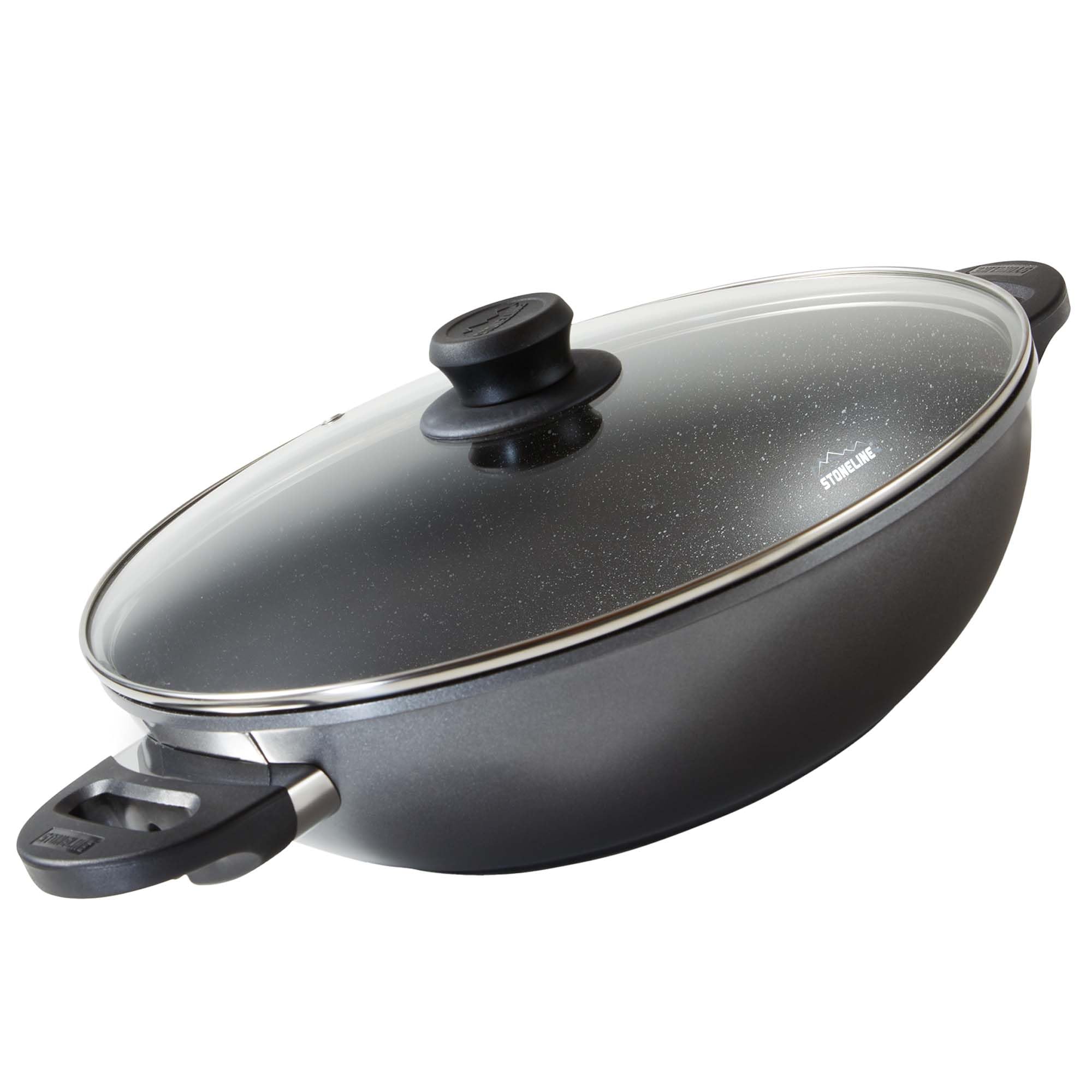 stoneline-wok-32-cm-mit-glasdeckel-aluguss-stein-antihaft-5-7-l-induktion image 1