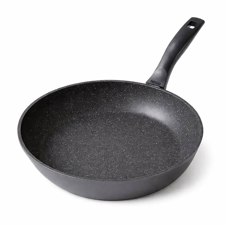 stoneline-schmorpfanne-28-cm-3-3-l-hoher-rand-aluguss-mit-steinpartikeln-grau image 1