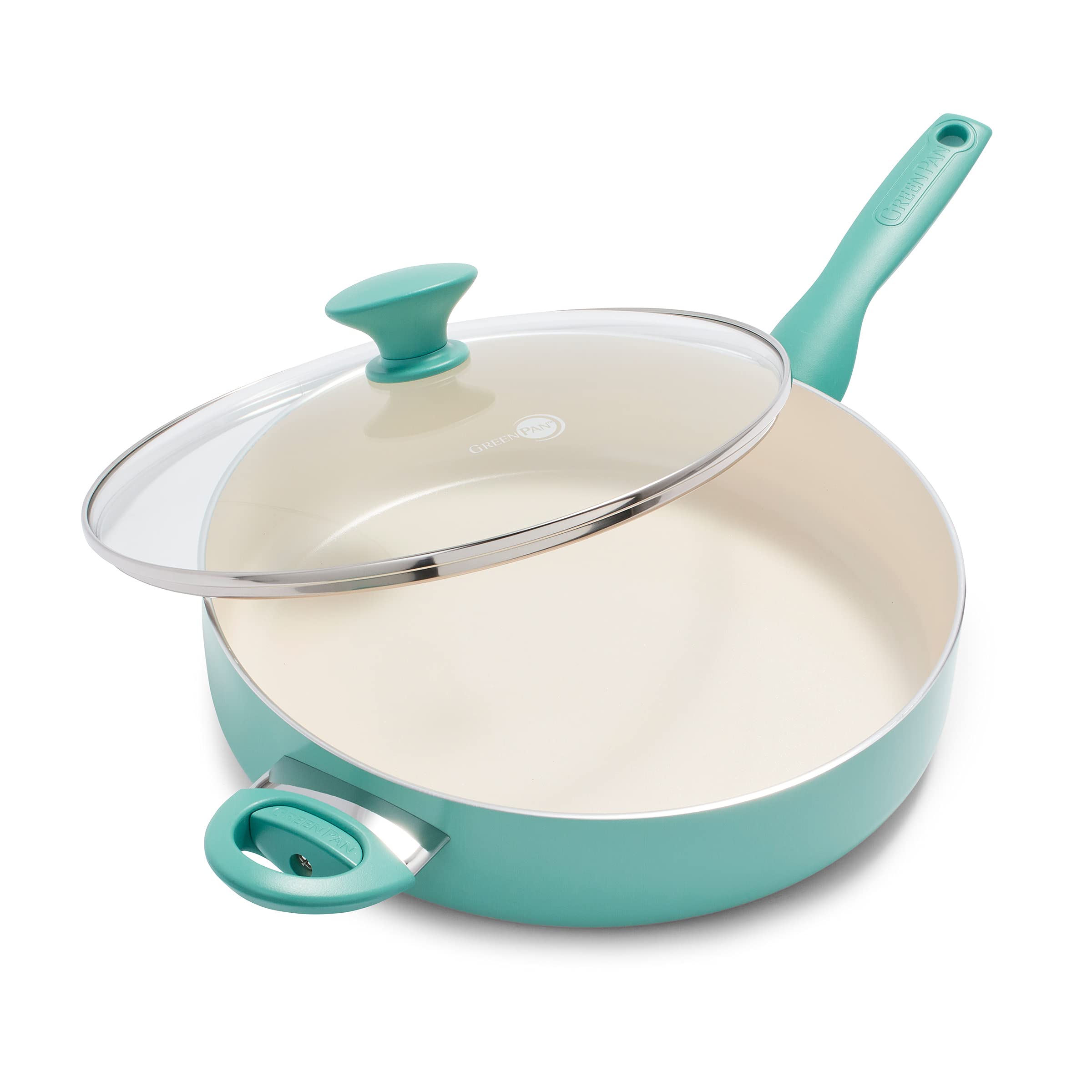 greenpan-rio-schmorpfanne-30-cm-4-8-l-mit-deckel-keramik-antihaft-t-rkis-cr-me image 1